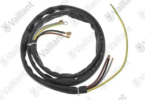 Kabelbaum von Vaillant mit mehreren Adern in unterschiedlichen Farben, ummantelt und für den Anschluss an elektrische Geräte vorgesehen.
